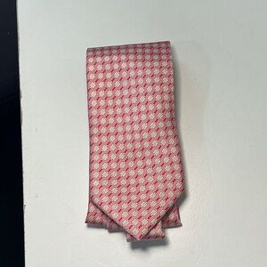 Dunhill Pink Tie with White Geometric Design